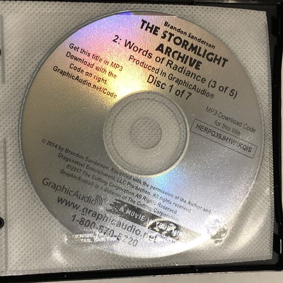 Words of Radiance Book 3 Audiobook CD Set Graphic Audio The Stormlight Archive - Picture 3 of 4